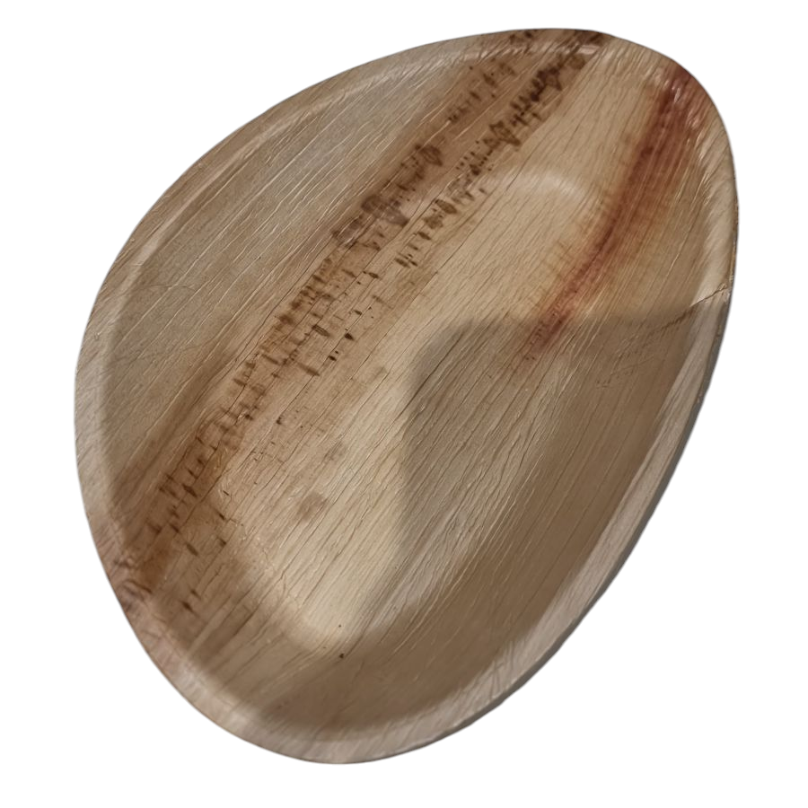 Large Egg Shaped Palm Leaf Bowl