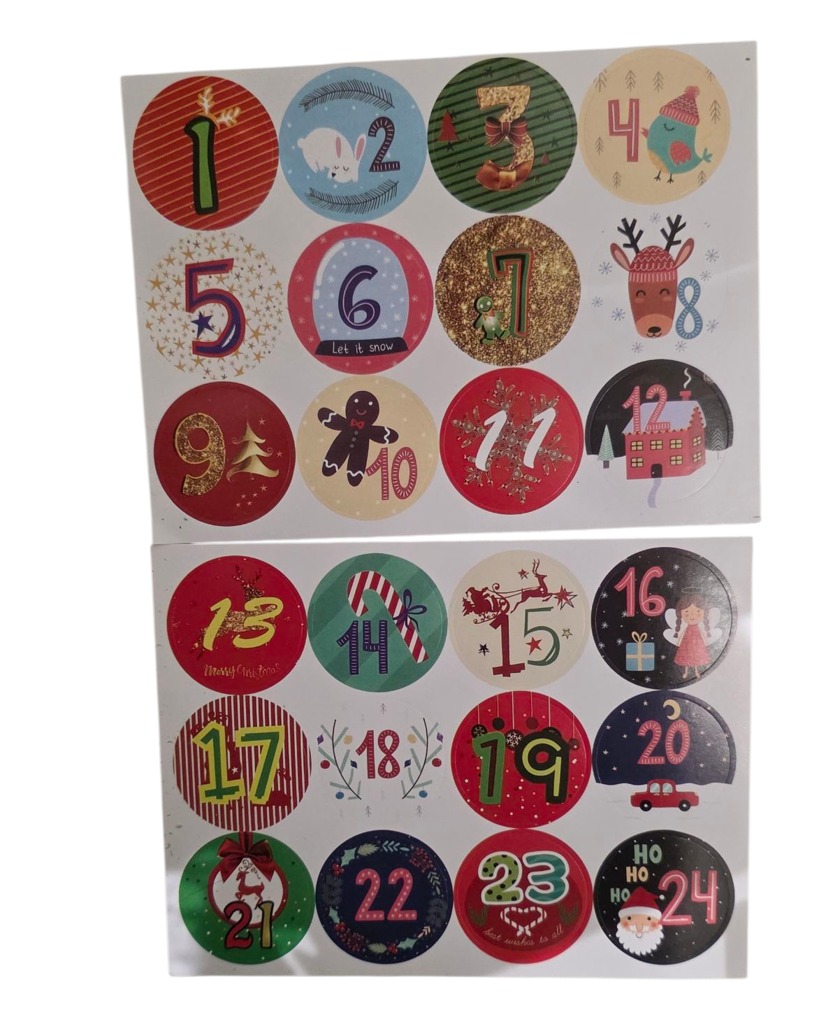 Advent calendar stickers